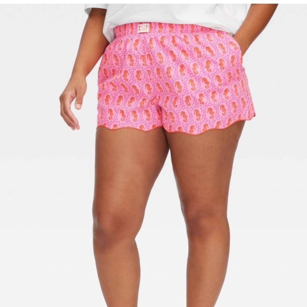Women’s Seahorse Poplin Boxer Shorts Pink - Roller Rabbit x Target